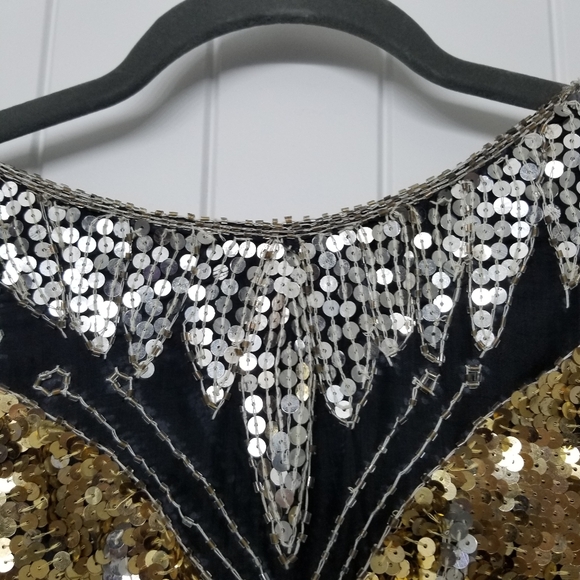 Hand Stitched All SILK Butterfly Sequined Top c.1970-1980 - Picture 5 of 7